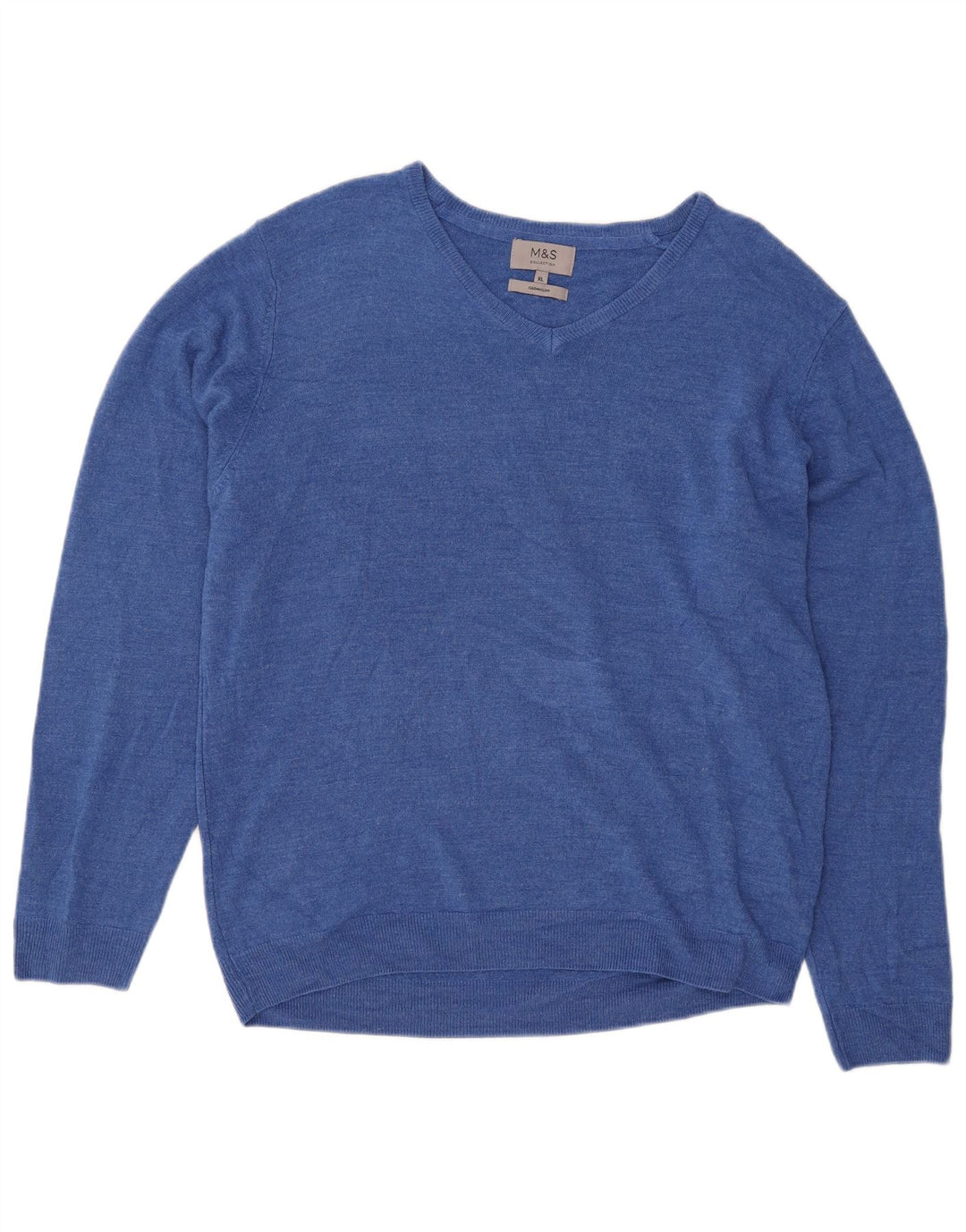 Marks & Spencer Herre V-hals sweater XL Blå Akryl