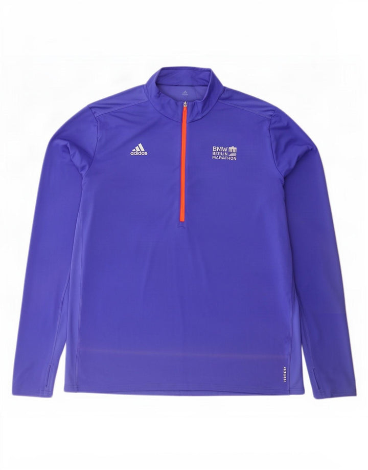 Adidas Herre Aeroready Zip Neck Pullover Træningsdragt Top XL Lilla