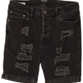 Jack & Jones Herre Tim Distressed Denim Shorts Medium W30 Sort Bomuld
