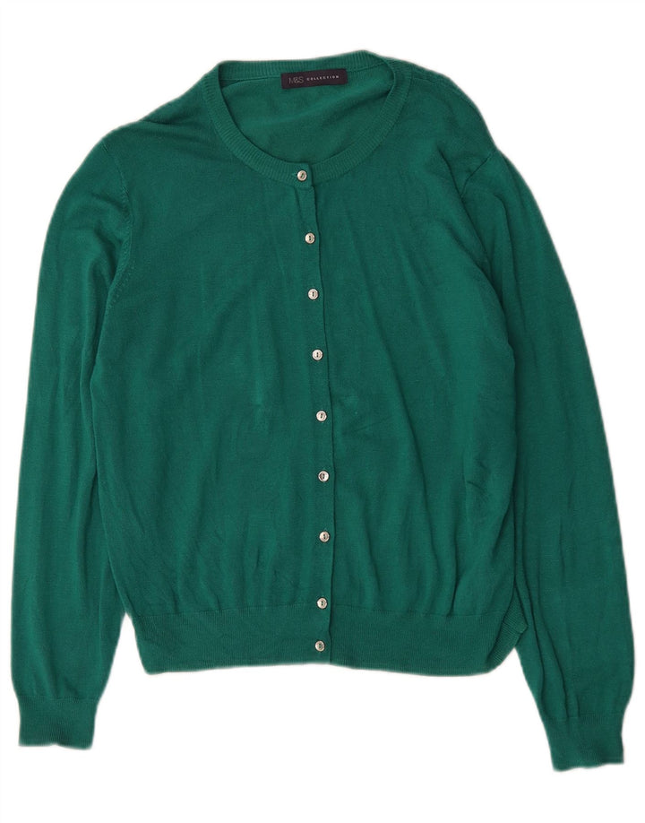 Marks & Spencer Dame Cardigan Sweater UK 16 Large Green Viscose