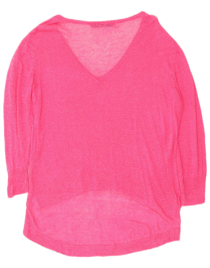 Zara Dame V-hals sweater UK 16 Large Pink