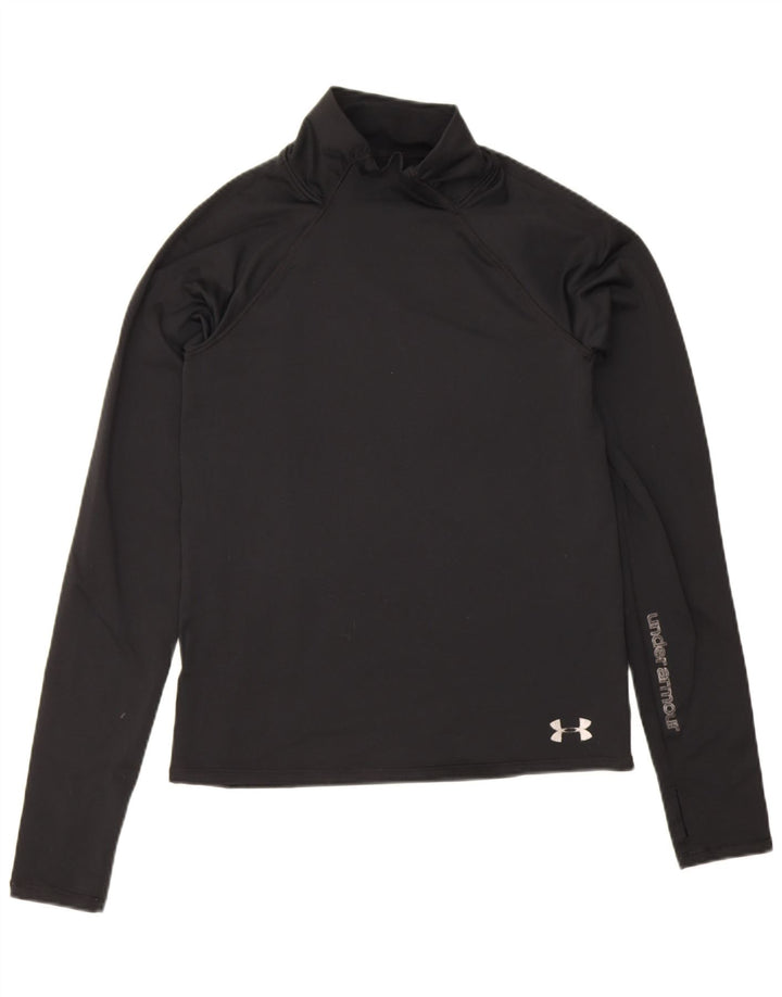 Under Armour Dame Grafisk Top Langærmet UK 4 XS Sort Polyester