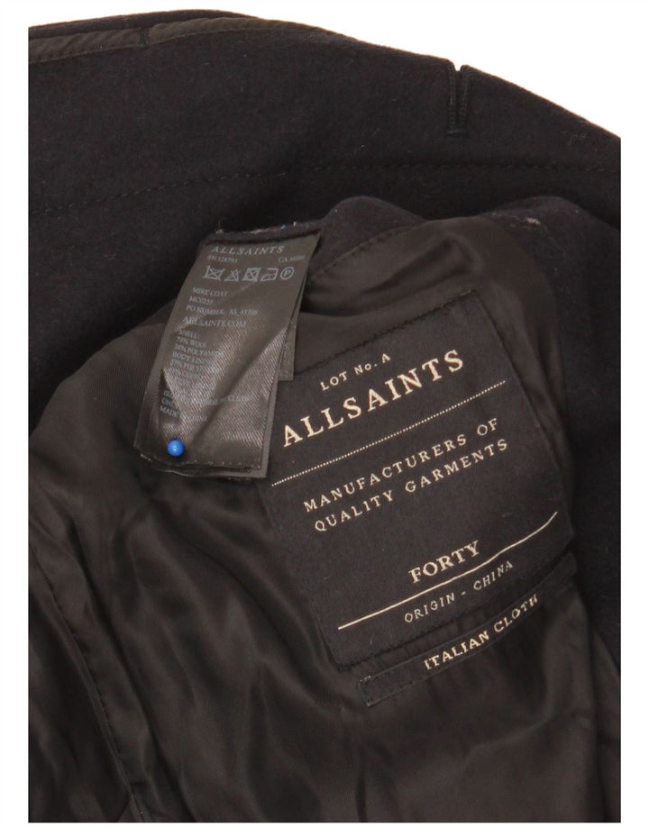 ALL SAINTS Herre Overfrakke UK 40 Large Black Wool