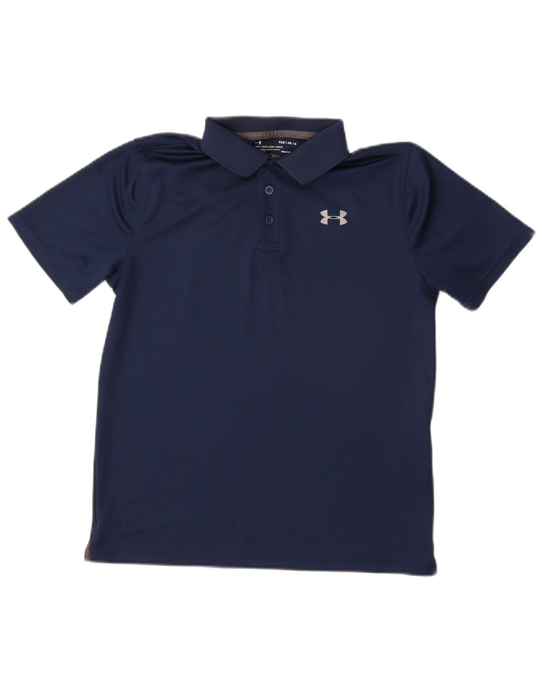 UNDER ARMOUR Boys Heat Gear Polo Shirt 11-12 Years Large Navy Blue