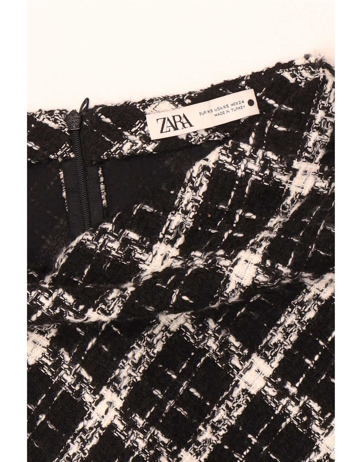 Zara Mini-nederdel til kvinder XS W24 Sort ternet