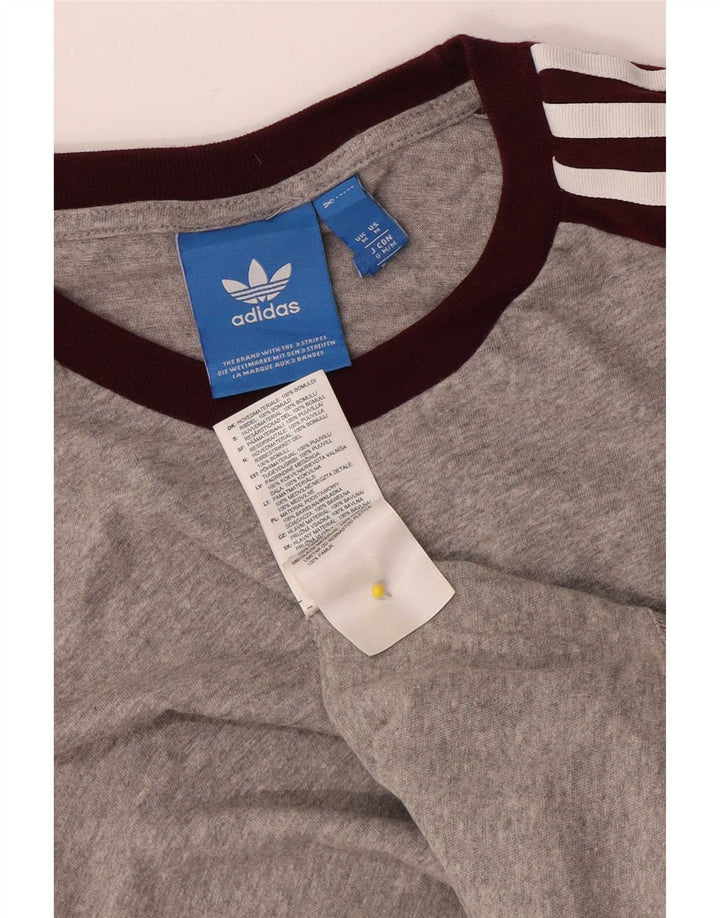 Adidas Herre T-Shirt Top Medium Grey Colourblock Bomuld