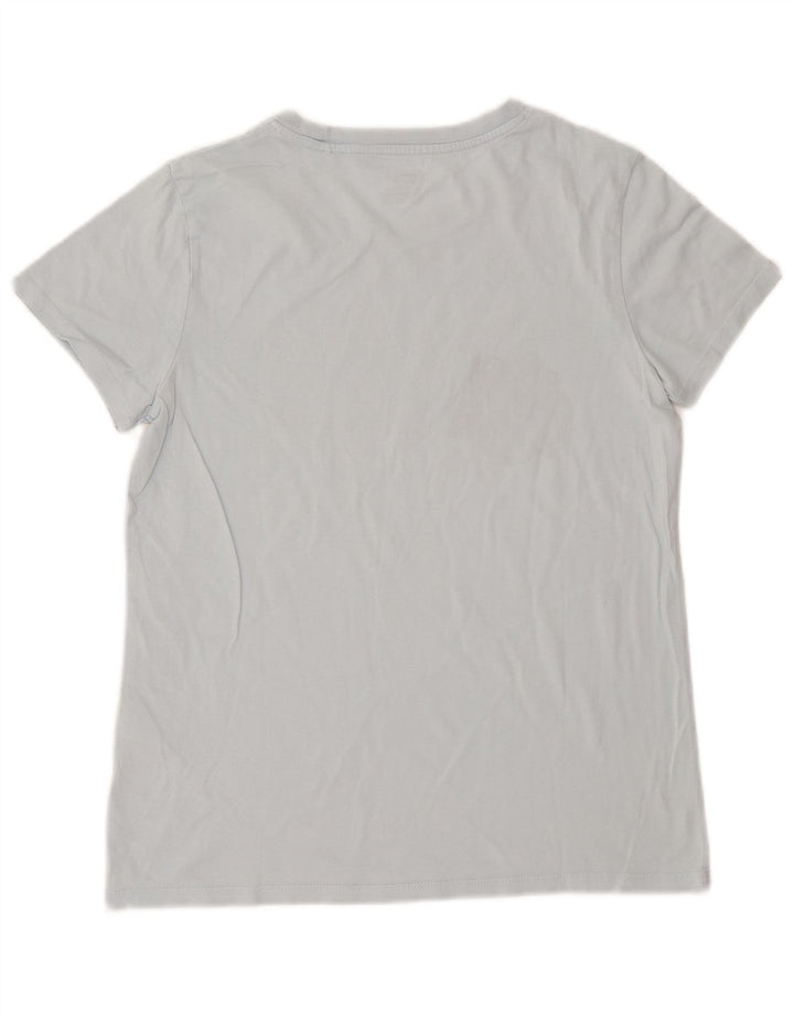 Levi's Grafisk T-shirt top til kvinder UK 12 Mellemblå bomuld