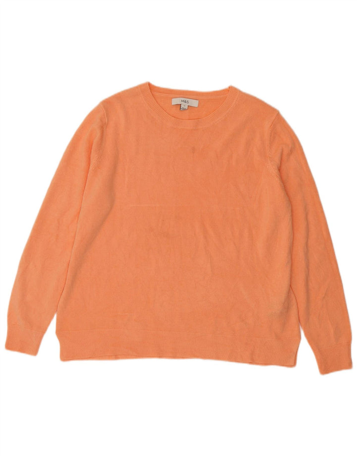 Marks & Spencer Dame sweater med rund hals DK 14 Medium Pink Akryl
