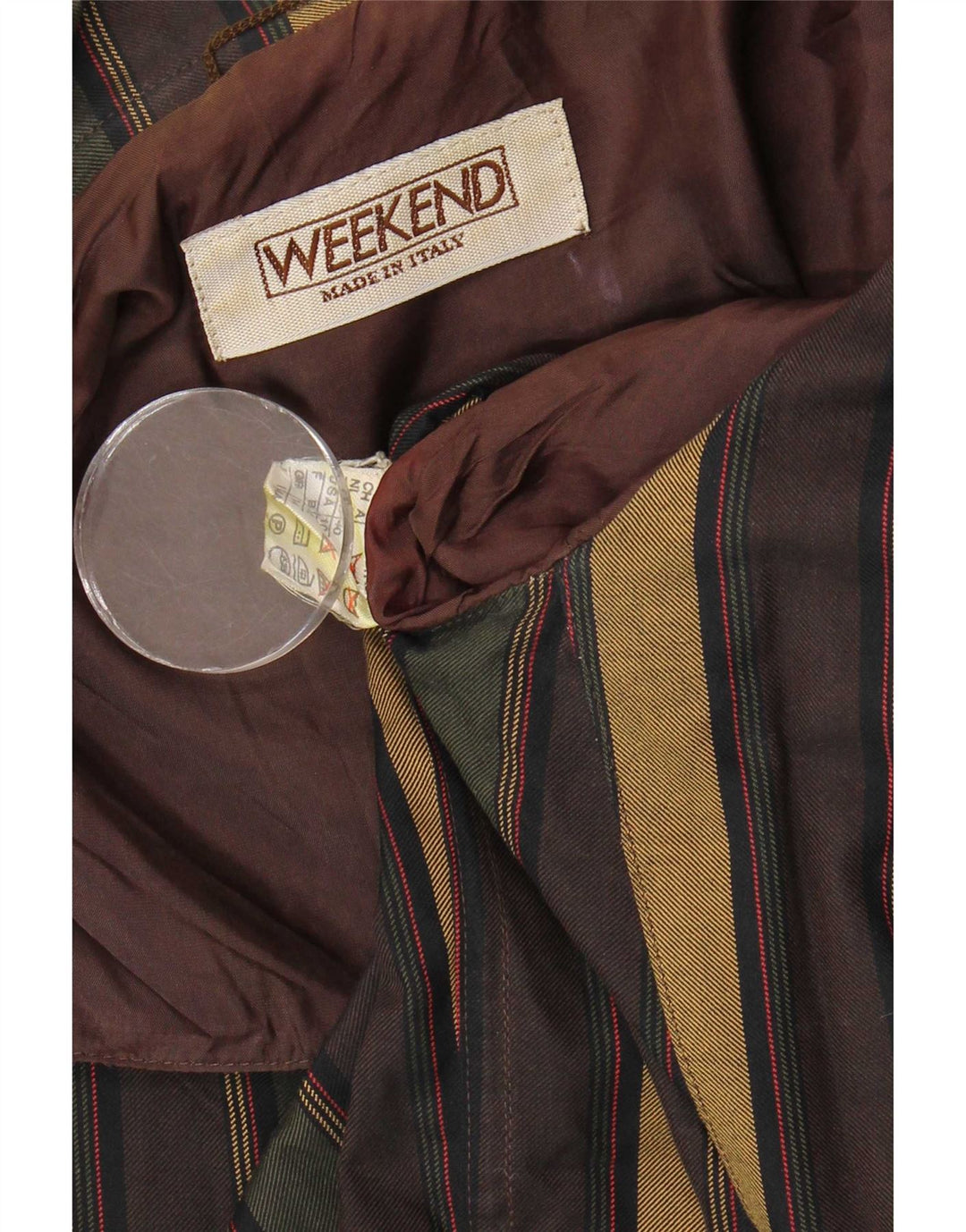 Weekend Dame 1 Knap Blazer Jakke UK 14 Stor Flerfarvet Stribet
