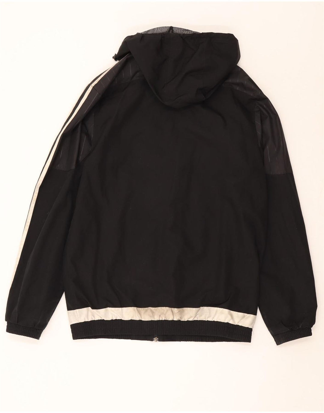 ADIDAS Regnjakke med hætte til mænd UK 38 Medium Sort Colourblock Polyester