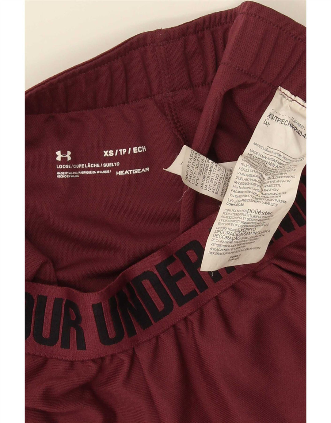 Under Armour Graphic Sports Shorts til kvinder XS Burgundy Polyester