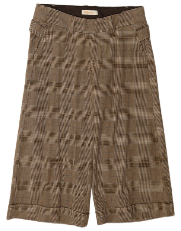 Lee dame capribukser med brede ben US 7/8 Medium W30 L20 brun ternet bomuld