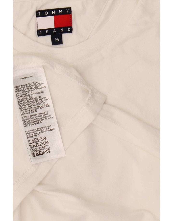 Tommy Hilfiger Herre T-Shirt Top Medium Hvid Bomuld