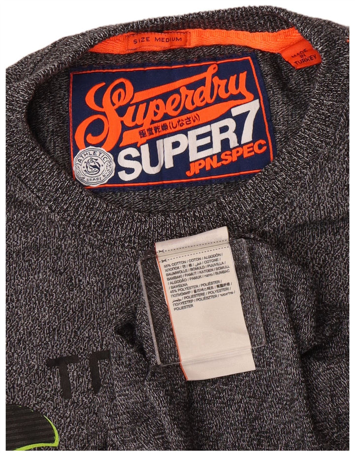 Superdry grafisk t-shirt til mænd, mellemgrå flækket bomuld