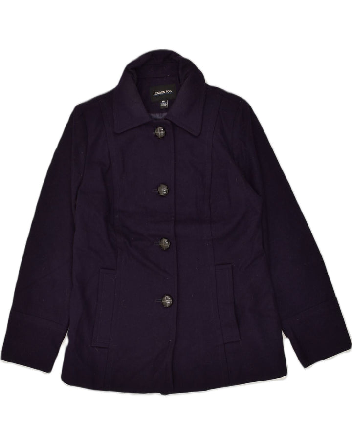 LONDON FOG Womens Overcoat UK 14 Medium Purple Wool | Vintage London Fog | Thrift | Second-Hand London Fog | Used Clothing | Messina Hembry 