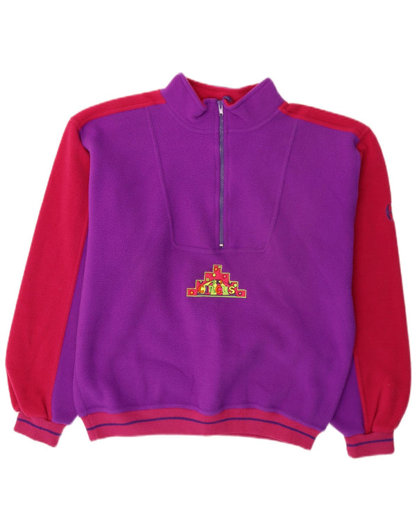 Conte of Florence Herre Ski Grafisk Fleece Jumper Medium Lilla Colourblock