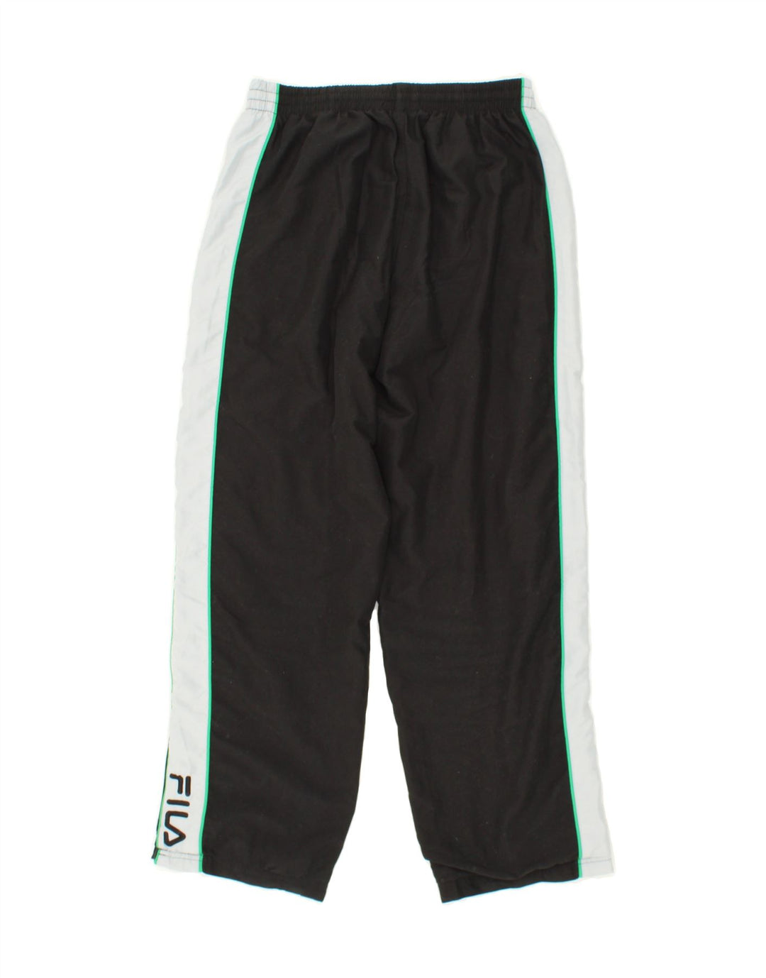 FILA Mens Graphic Tracksuit Trousers Medium Black Colourblock Polyester Vintage Fila and Second-Hand Fila from Messina Hembry 