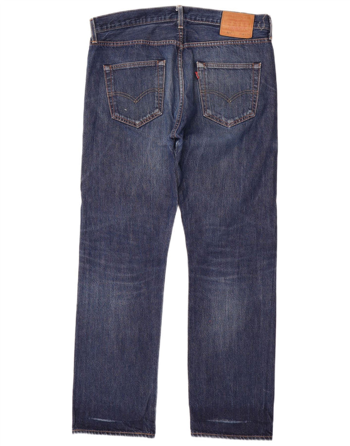 LEVI'S Herre 501 Straight Jeans W34 L31 Blå Bomuld