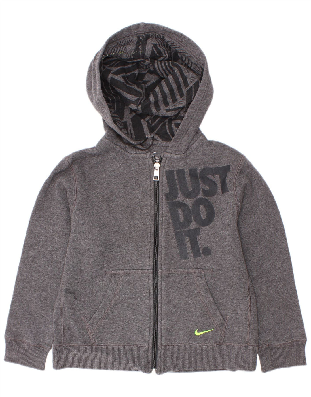 Nike Boys Graphic Zip Hoodie Sweater 6-7 Years Grå