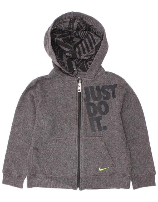 Nike Boys Graphic Zip Hoodie Sweater 6-7 Years Grå