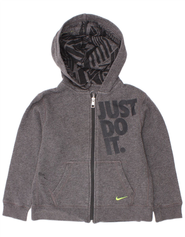 Nike Boys Graphic Zip Hoodie Sweater 6-7 Years Grå