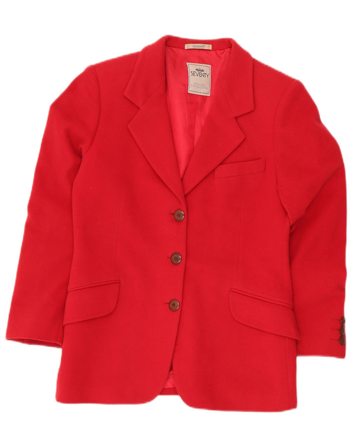 SEVENTY Womens 3 Button Blazer Jacket IT 42 Medium Red Virgin Wool