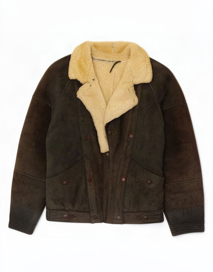 Vintage Herre Shearling Jacket IT 50 Large Black