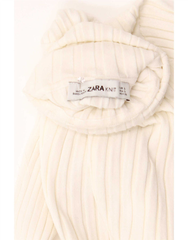 Zara Womens Crop Bluse Top UK 8 Small White
