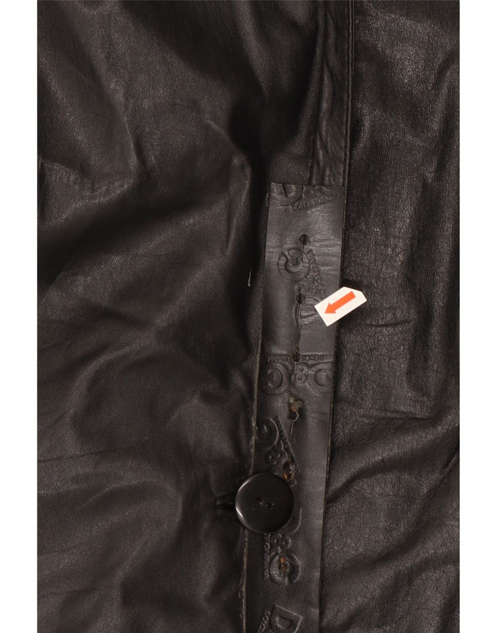 Vintage kvinders oversize læderjakke UK 18 XL sort læder