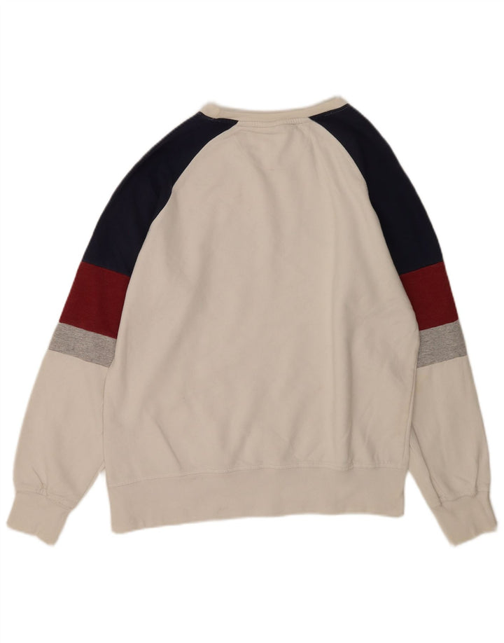 Ellesse Herre Grafisk Sweatshirt Jumper Lille Hvid Colourblock Bomuld