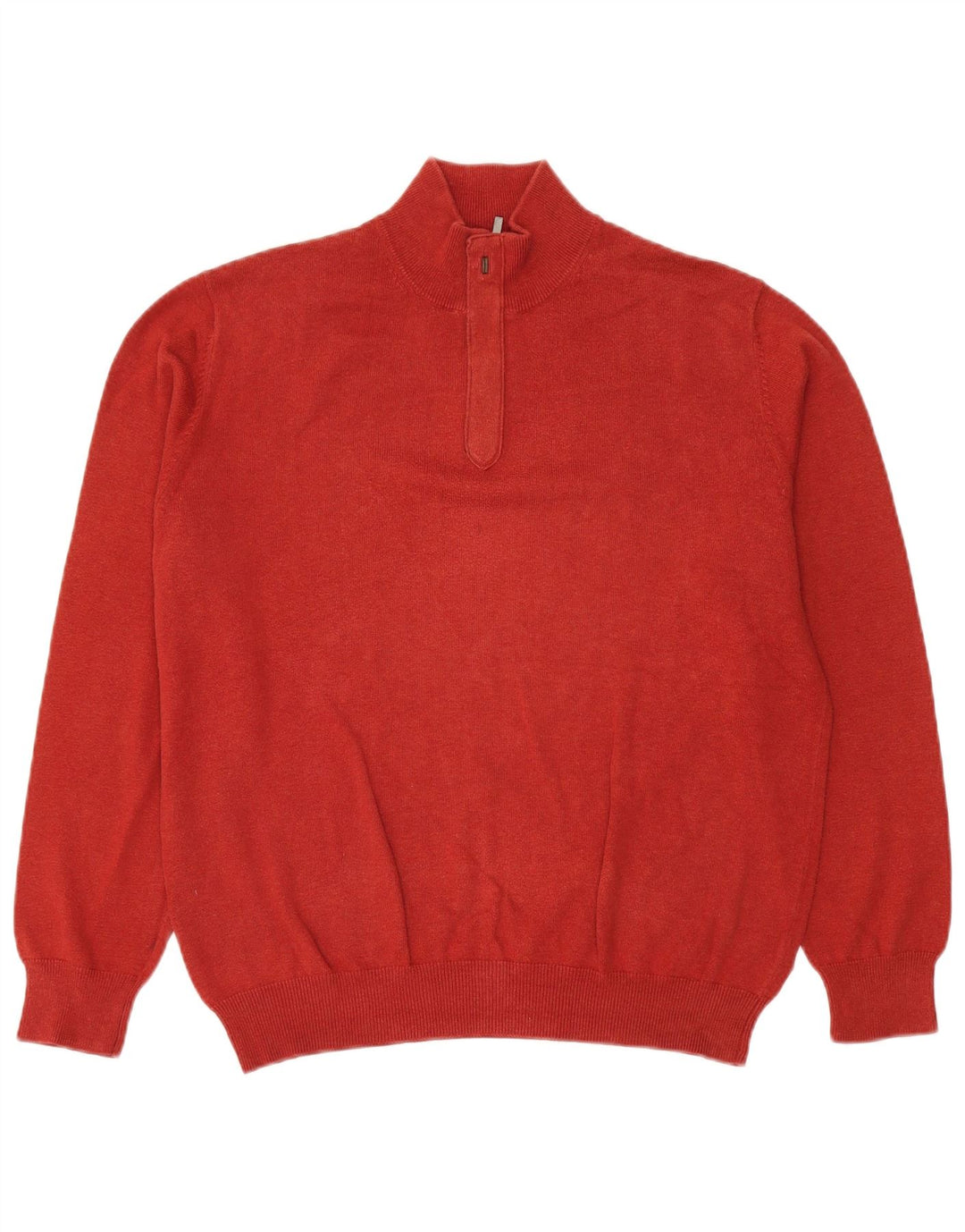 MASSIMO DUTTI Herre sweater med lynlåshals Stor rød bomuld