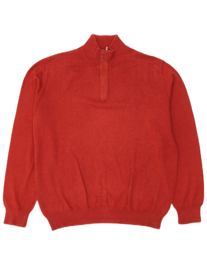 MASSIMO DUTTI Herre sweater med lynlåshals Stor rød bomuld
