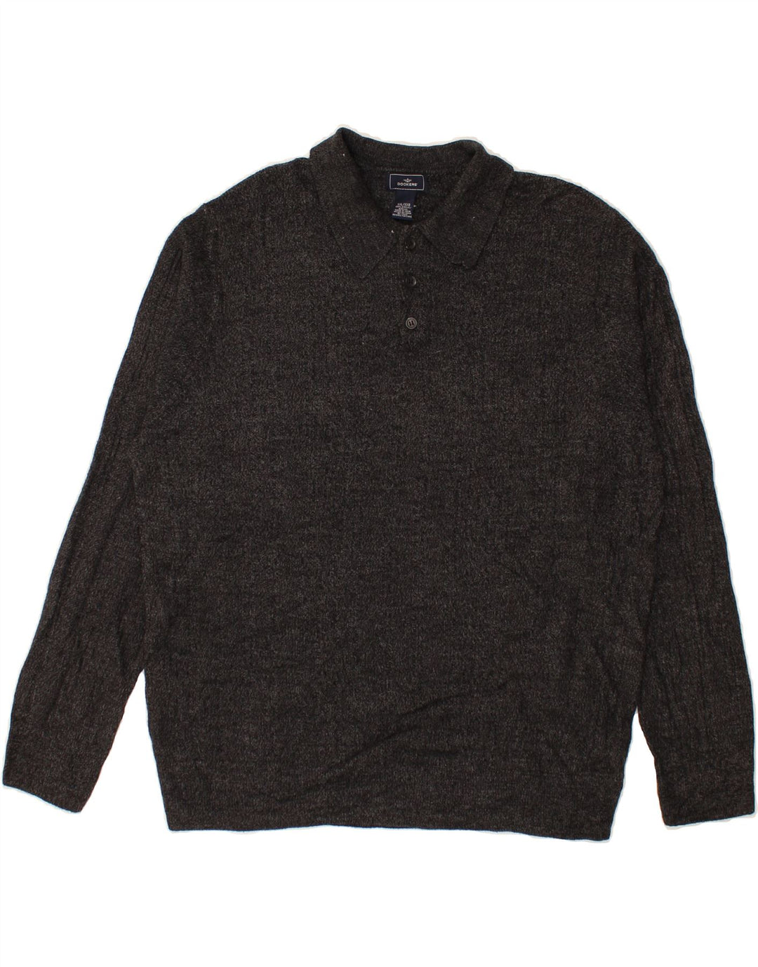 DOCKERS Mens Polo Neck Jumper Sweater 2XL Grey Acrylic Vintage Dockers and Second-Hand Dockers from Messina Hembry 