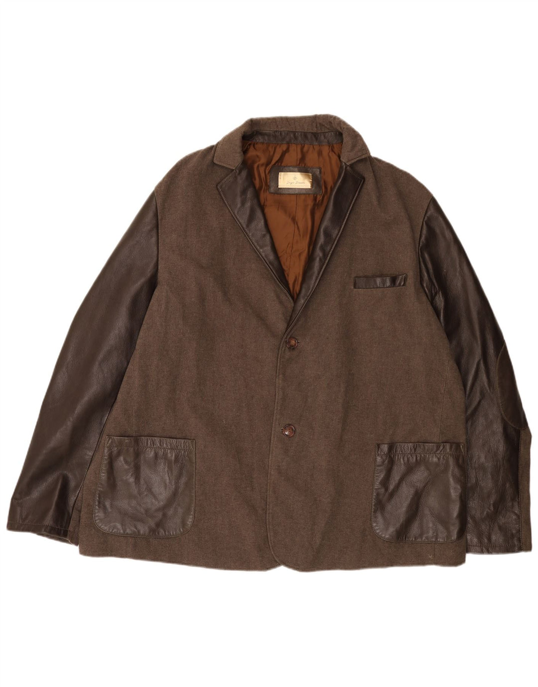 Vintage herre læder 2-knaps blazerjakke UK 42 XL Brun