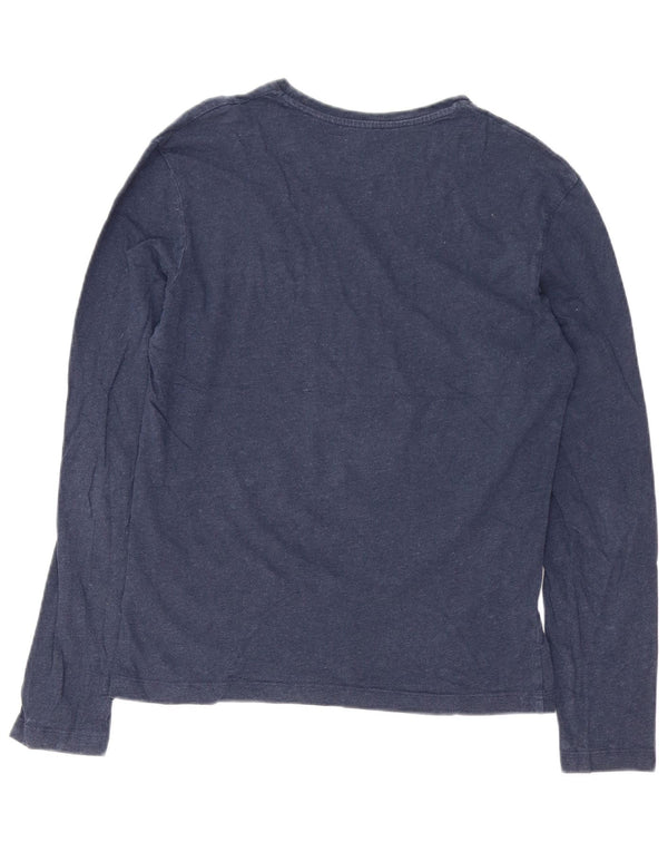 CALVIN KLEIN Herre grafisk top Langærmet lille marineblå bomuld