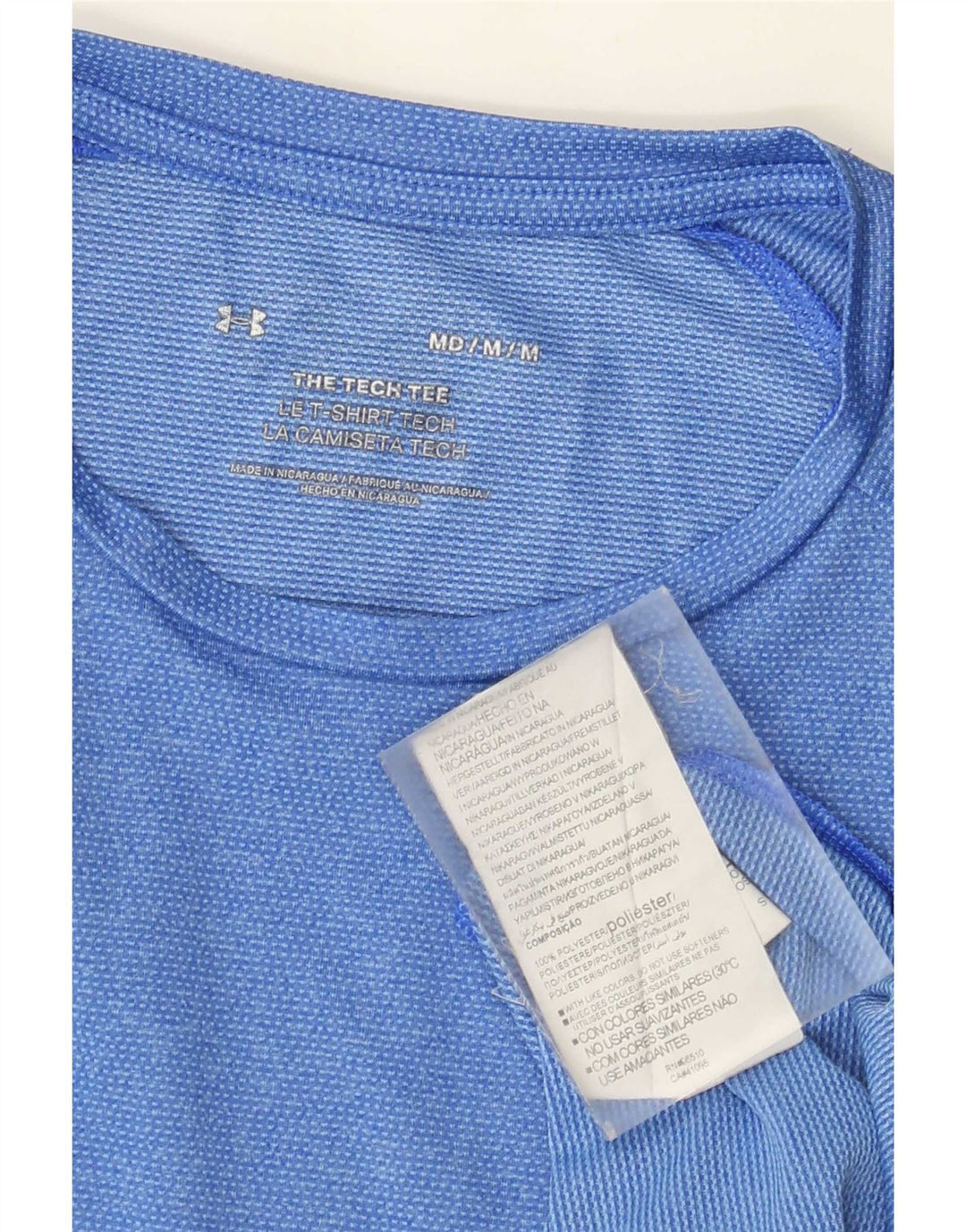 Under Armour Herre T-Shirt Top Medium Blue Flecked Polyester