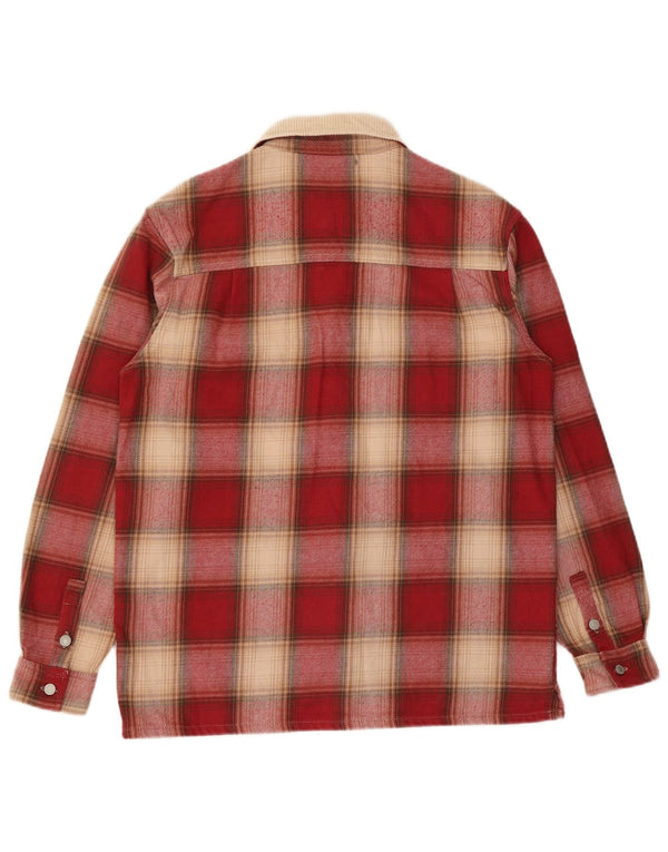 Zara Mens Overshirt Relaxed Fit Flannel Shirt Medium Red Check