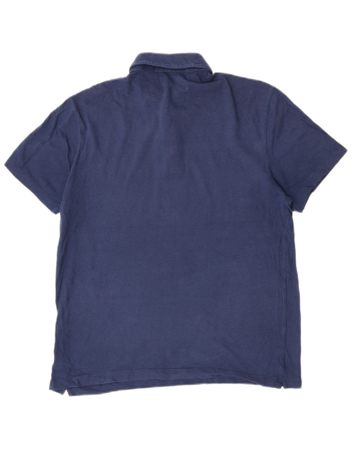 Massimo Dutti Herre Polo Shirt Stor Blå Bomuld