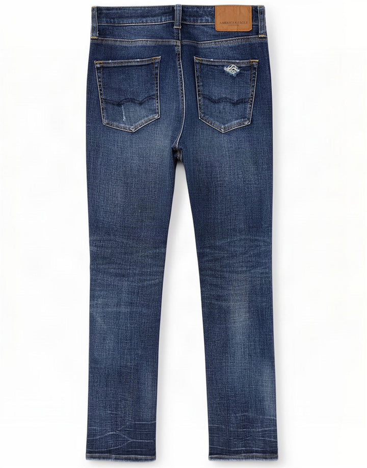 American Eagle Herre Distressed Slim Jeans W30 L32 Blue Cotton