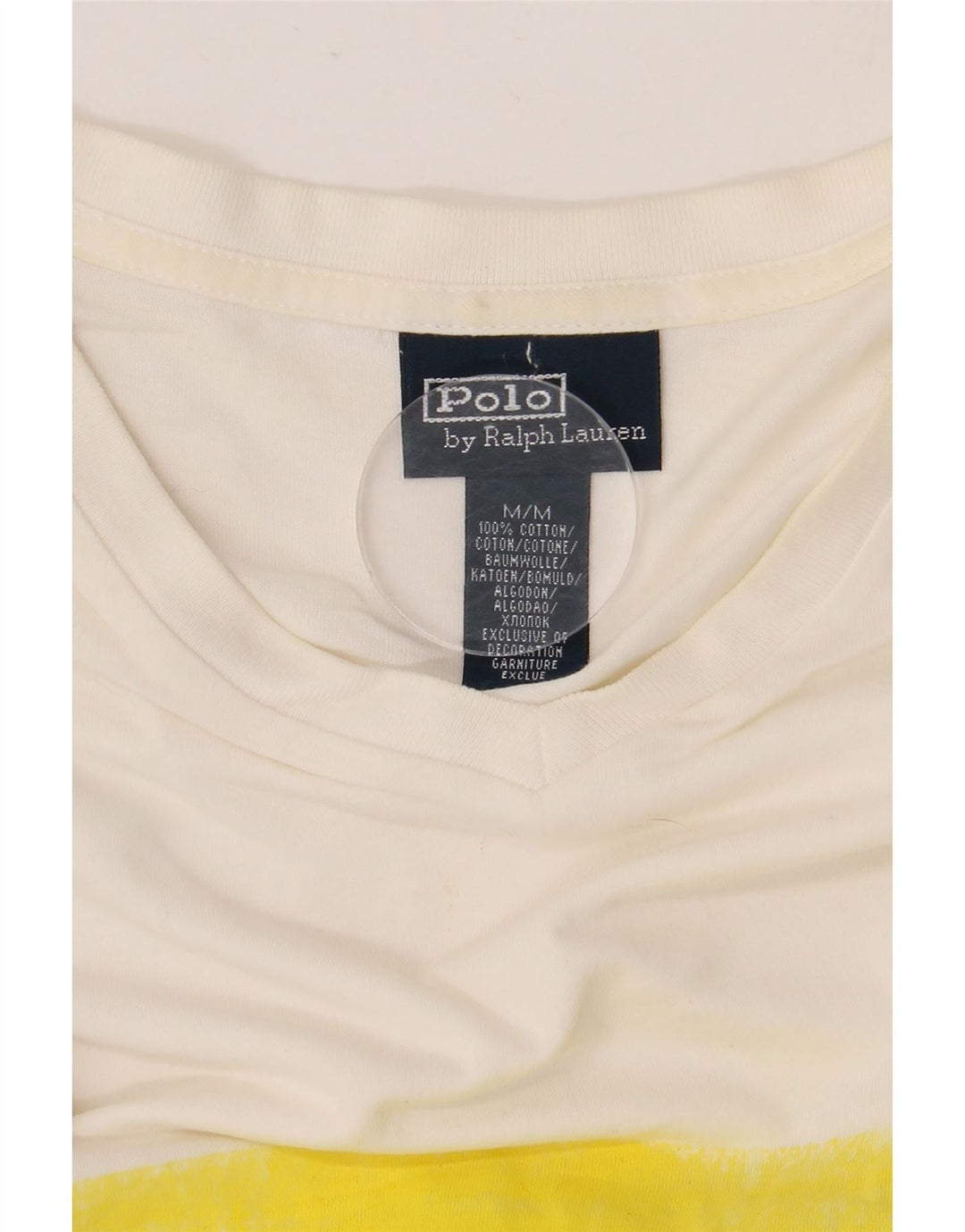 Polo Ralph Lauren Herre grafisk T-shirt Top Medium Hvid Bomuld