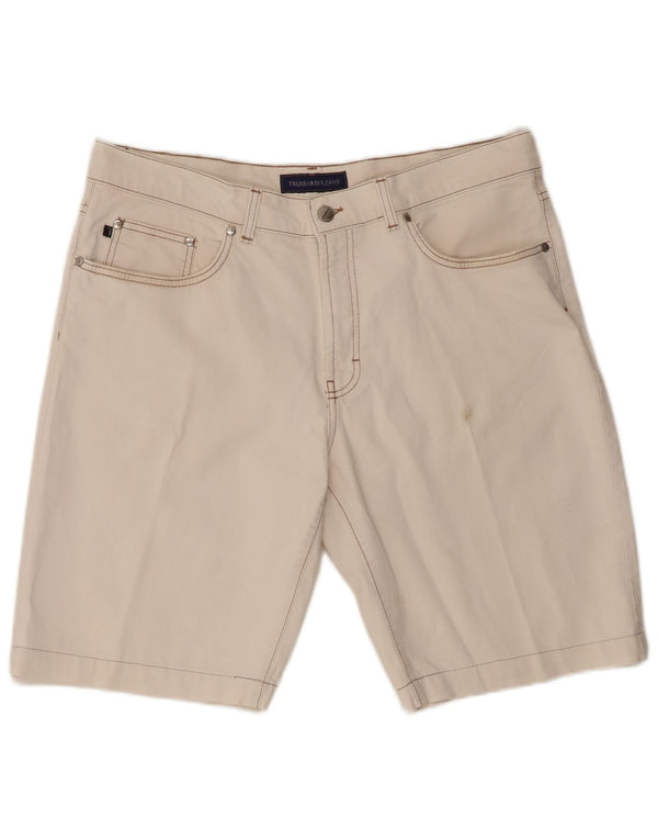 TRUSSARDI Mens Casual Shorts W38 XL  White Cotton