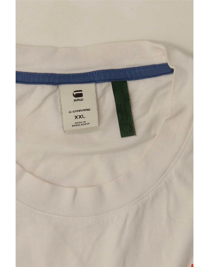 G-Star Herre Grafisk T-Shirt Top 2XL Hvid Bomuld