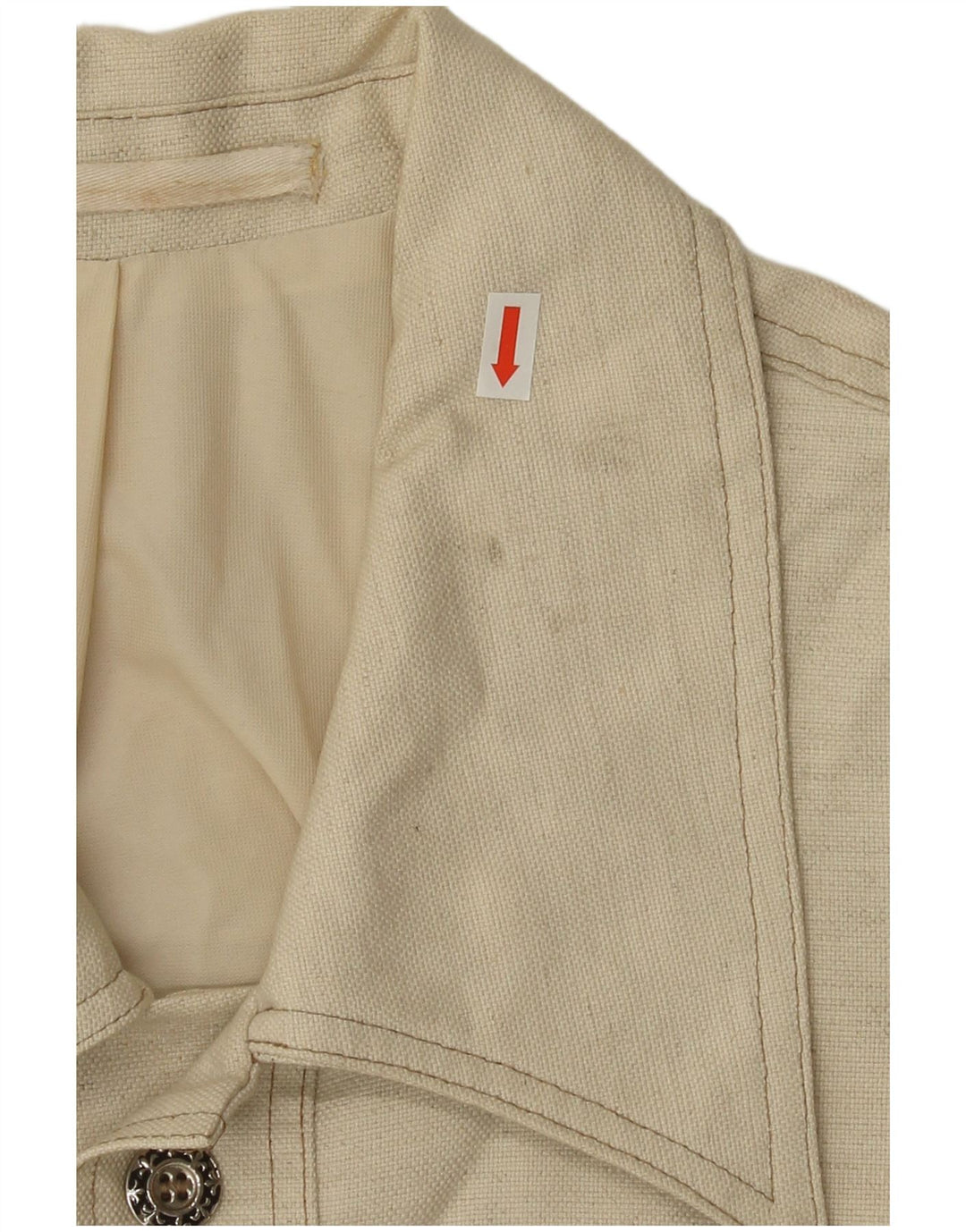 Vintage Dame Crop Bomber Jacket IT 48 XL Beige
