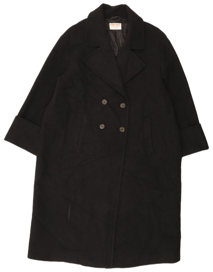 John Lewis Dame Oversized Dobbeltradet Frakke UK 18 XL Sort Polyester