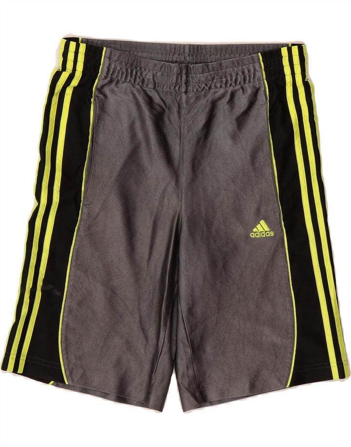 ADIDAS Boys Sport Shorts 13-14 Years Medium Grey Colourblock Polyester Vintage Adidas and Second-Hand Adidas from Messina Hembry 