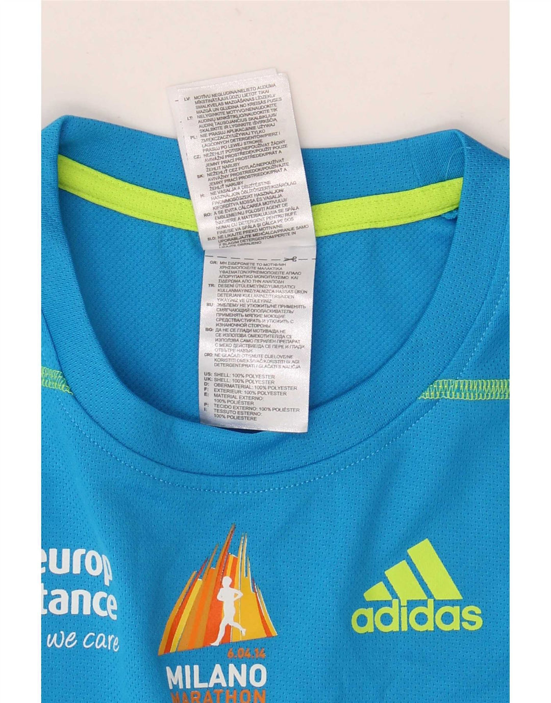 Adidas Herre Climalite Grafisk T-Shirt Top XS Blå Polyester