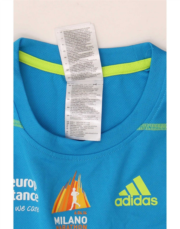 Adidas Herre Climalite Grafisk T-Shirt Top XS Blå Polyester