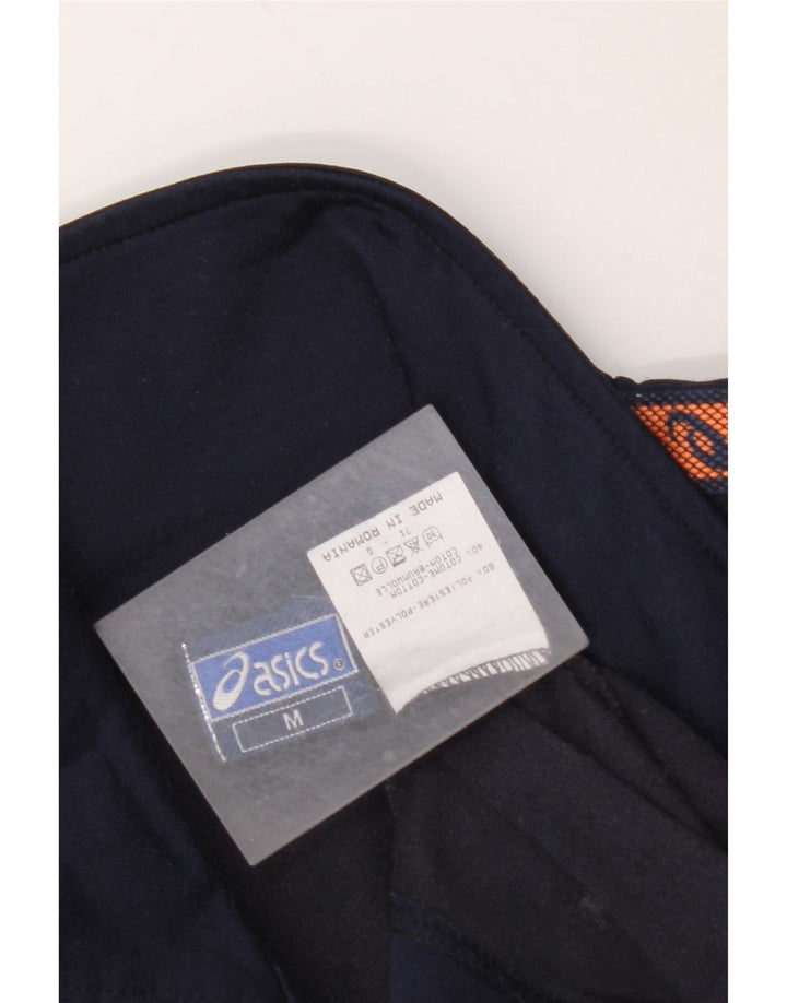 ASICS Herre Grafisk Zip Neck Pullover Træningsdragt Top Medium Navy Blue