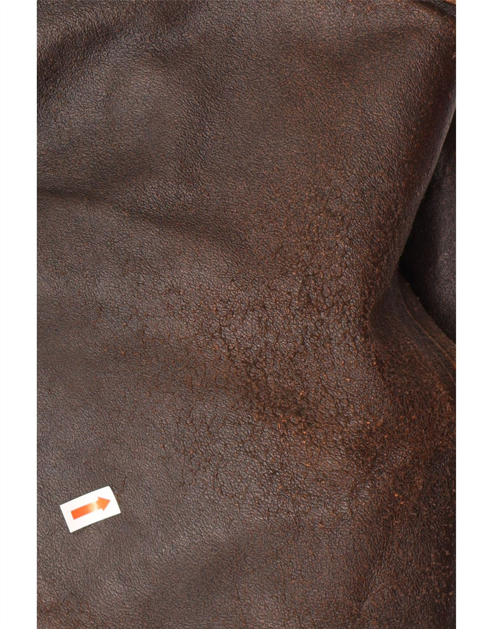 ALAN GORDON Herre læderjakke IT 52 XL Brunt læder