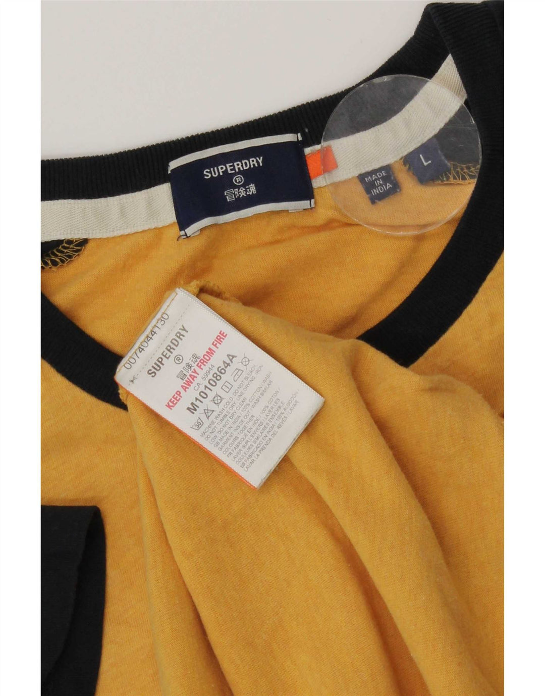 Superdry Herre T-shirt Top Stor Gul Colourblock Bomuld